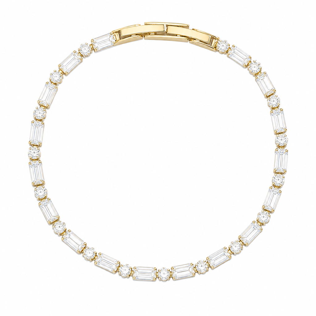 Elysia Tennis Bracelet in Gold