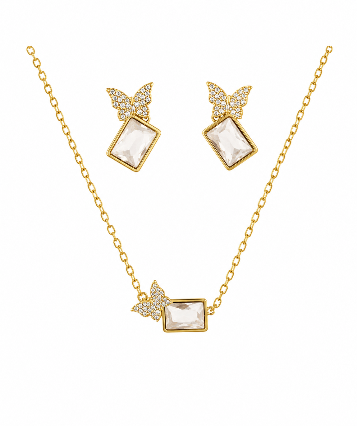 Butterfly Crystal Set in Gold