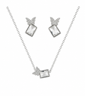 Butterfly Crystal Set in Silver