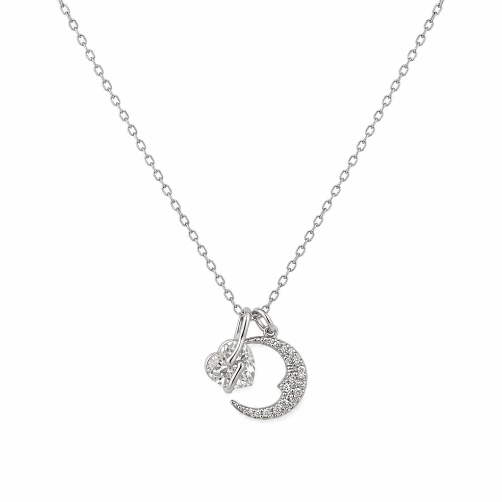 Crescent Glow Pendant in Silver