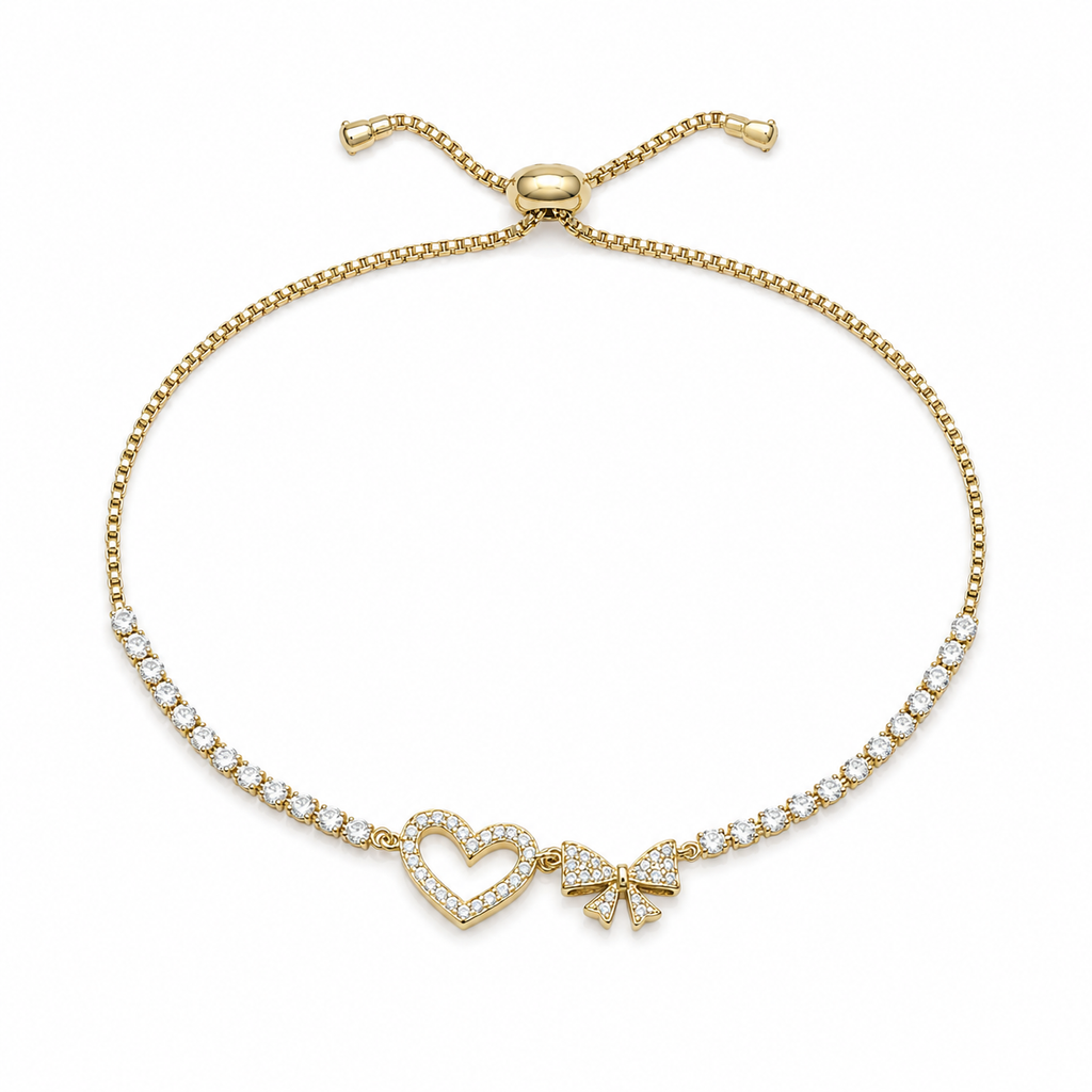 Heart and Bow Bracelet