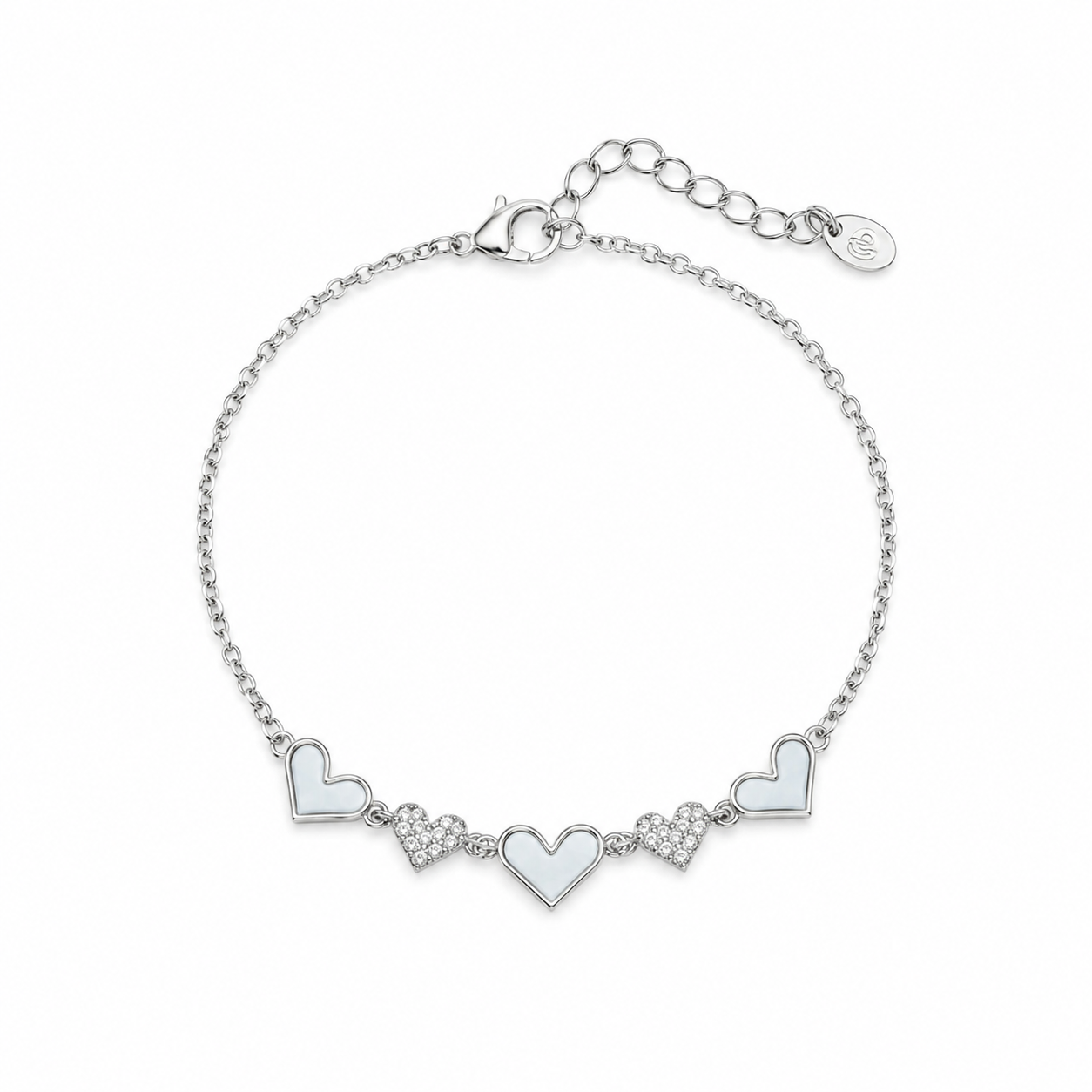 Silver Hearts Charm Bracelet