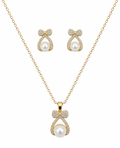 Pearl Bow Pendant Set