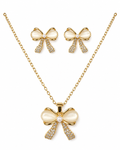 Belle Bow Pendant Set in Gold