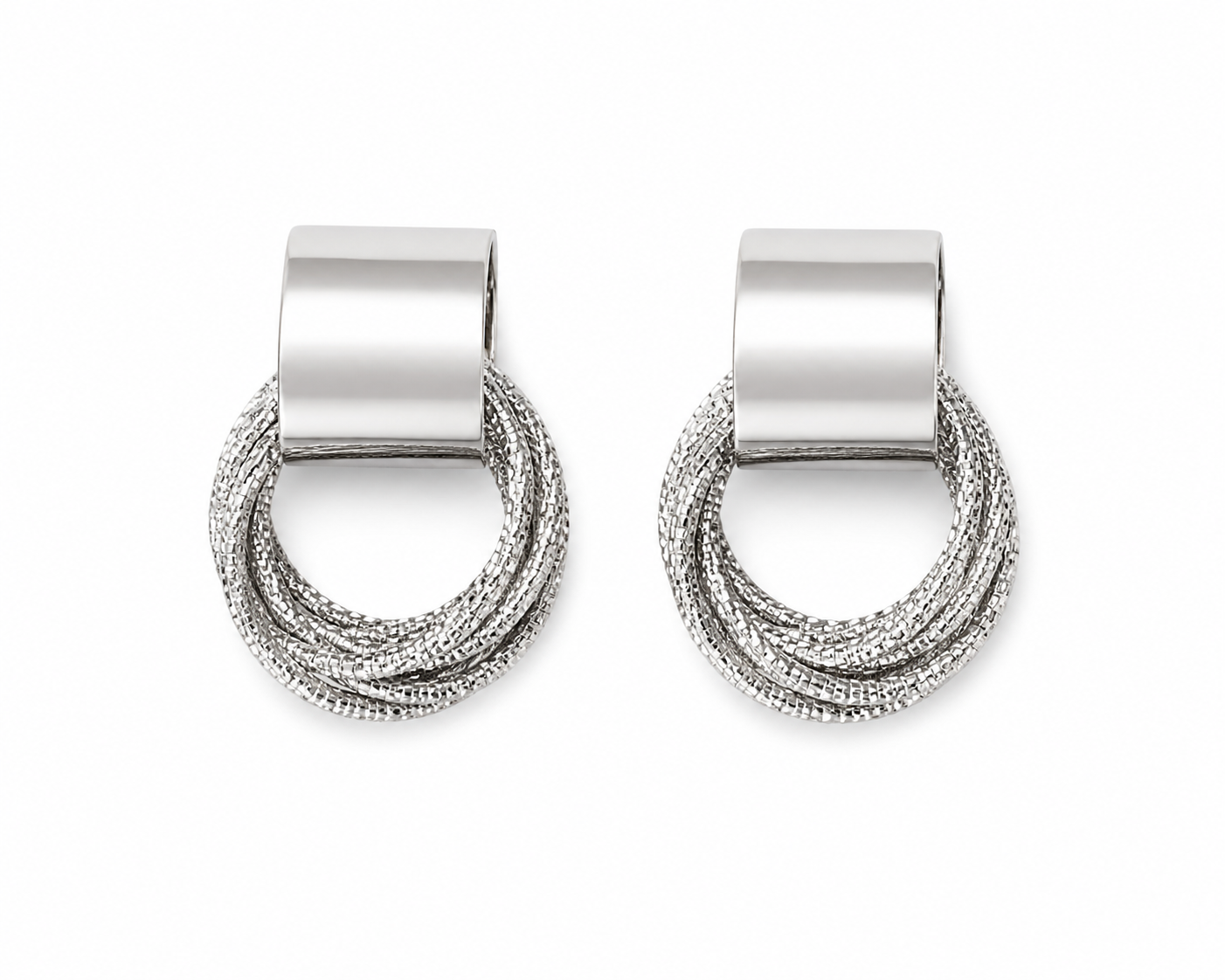 Noir Orbit Earrings in Silver