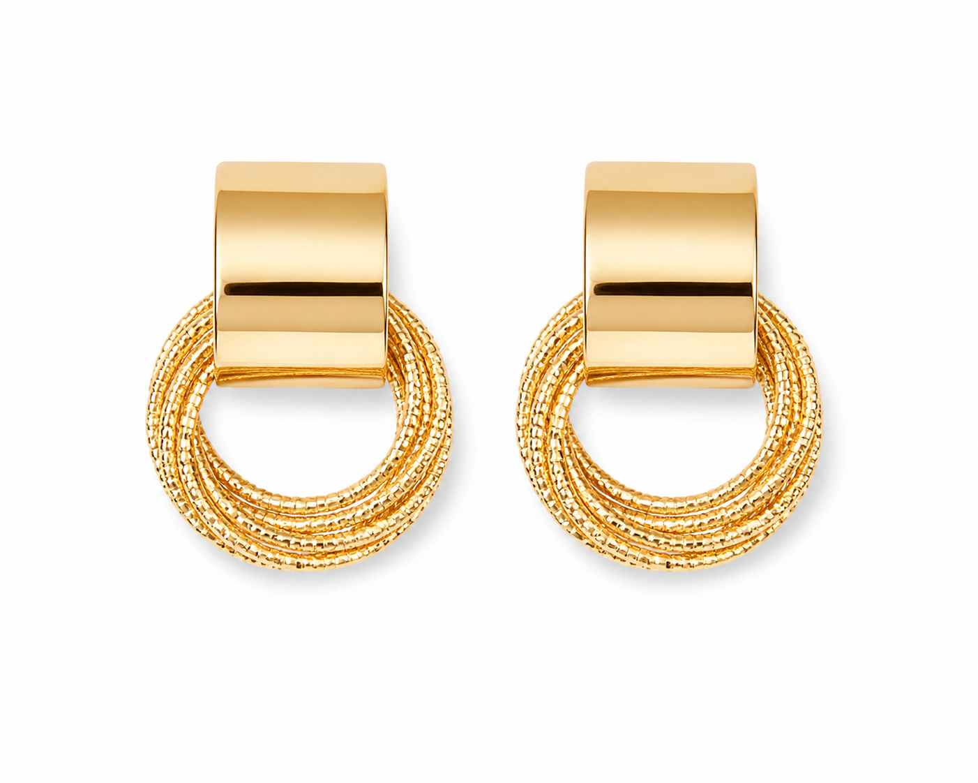 Noir Orbit Earrings in Gold
