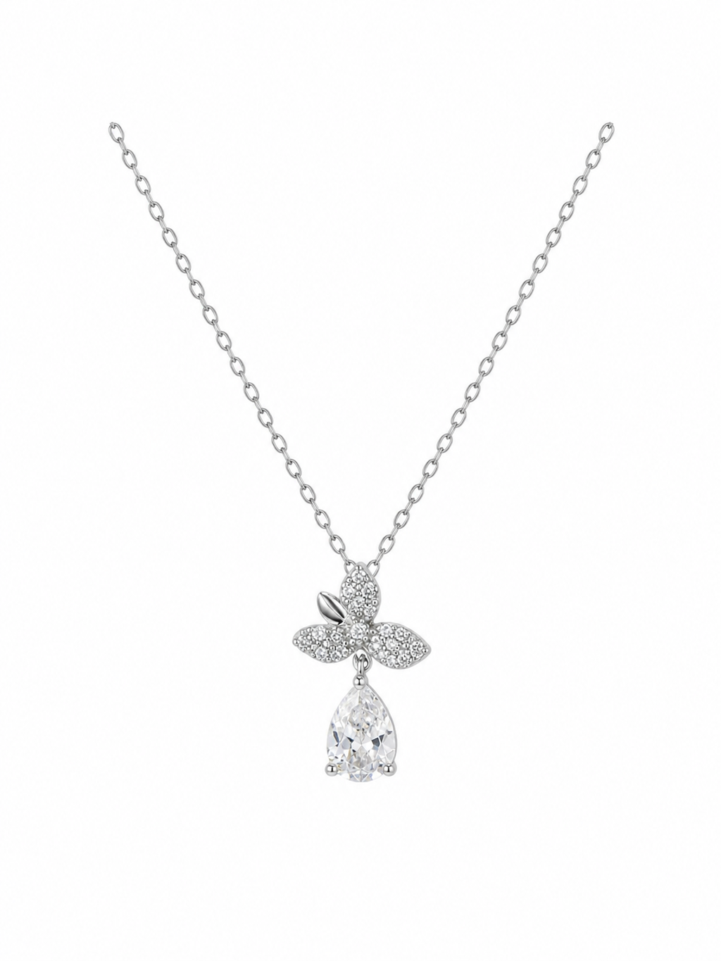 Fleur Drop in Silver