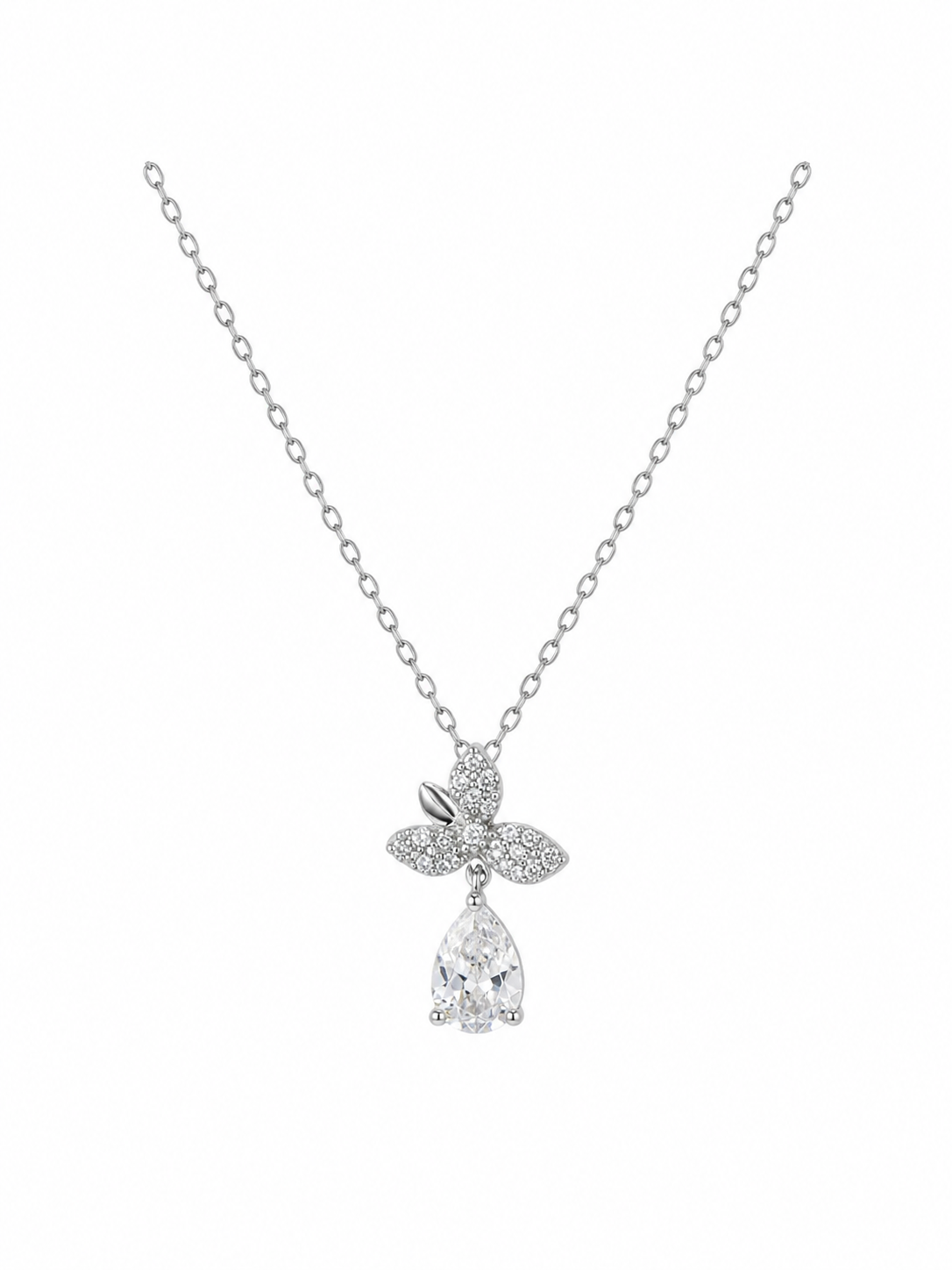 Fleur Drop in Silver