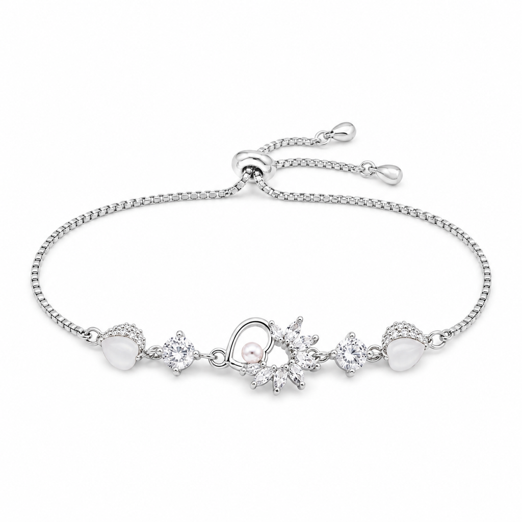 Crystal Heart Bloom Bracelet