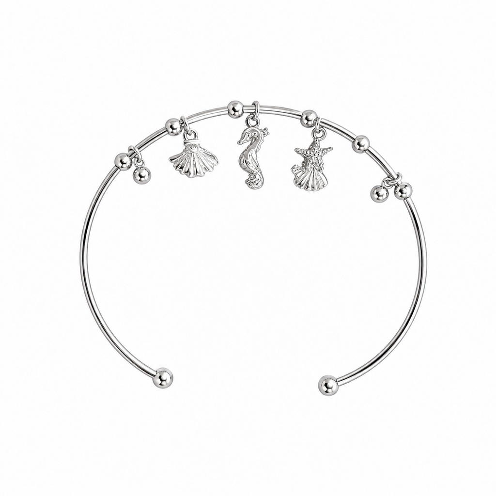 Silver Tide Charm Cuff