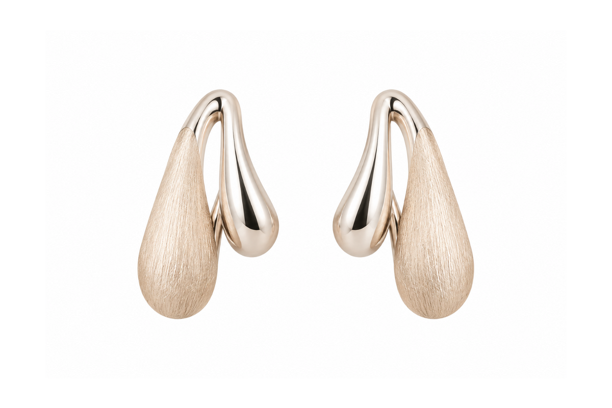 Rose Gold Veil Earrings