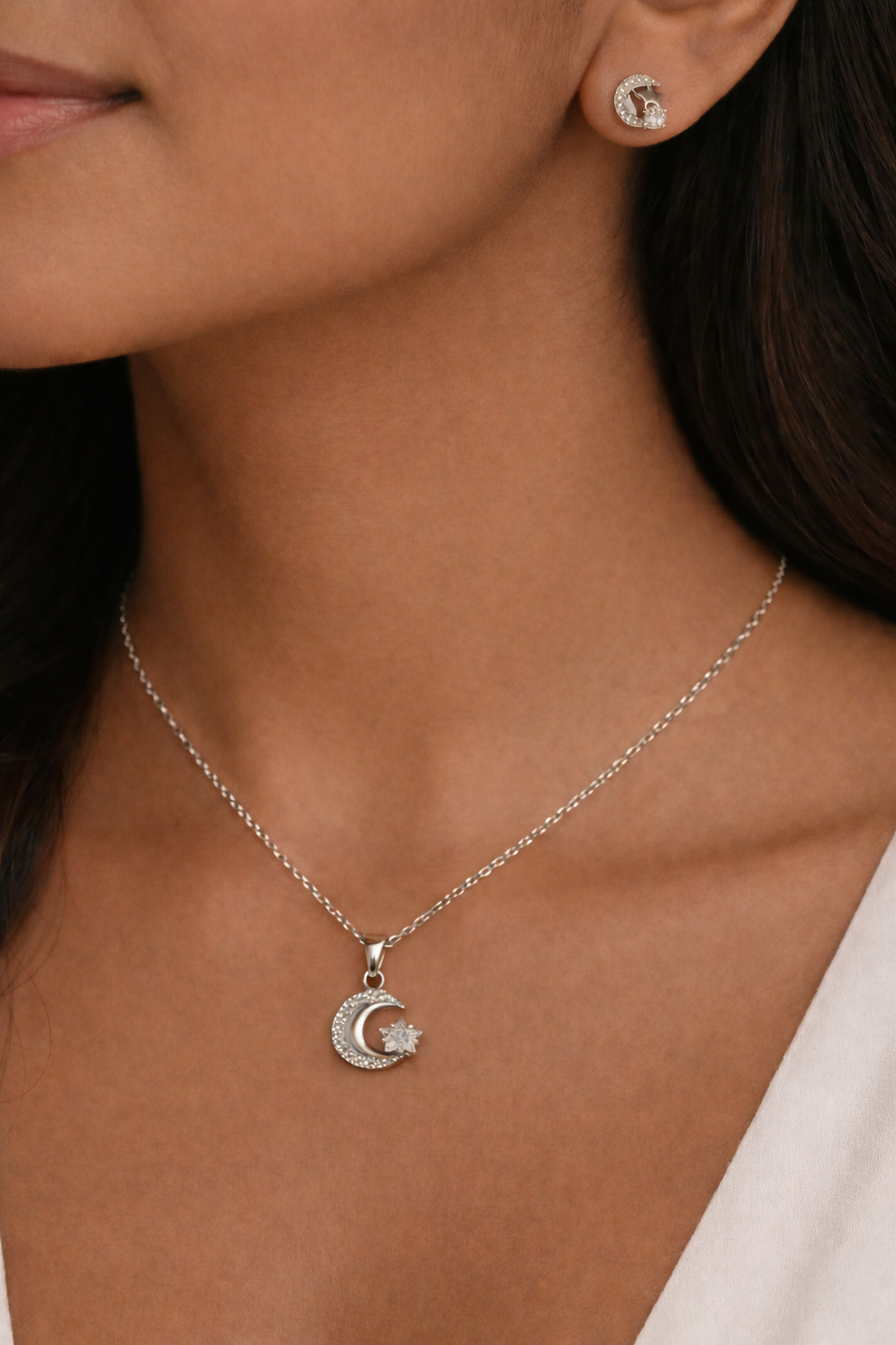 Celeste Moon Pendant Set