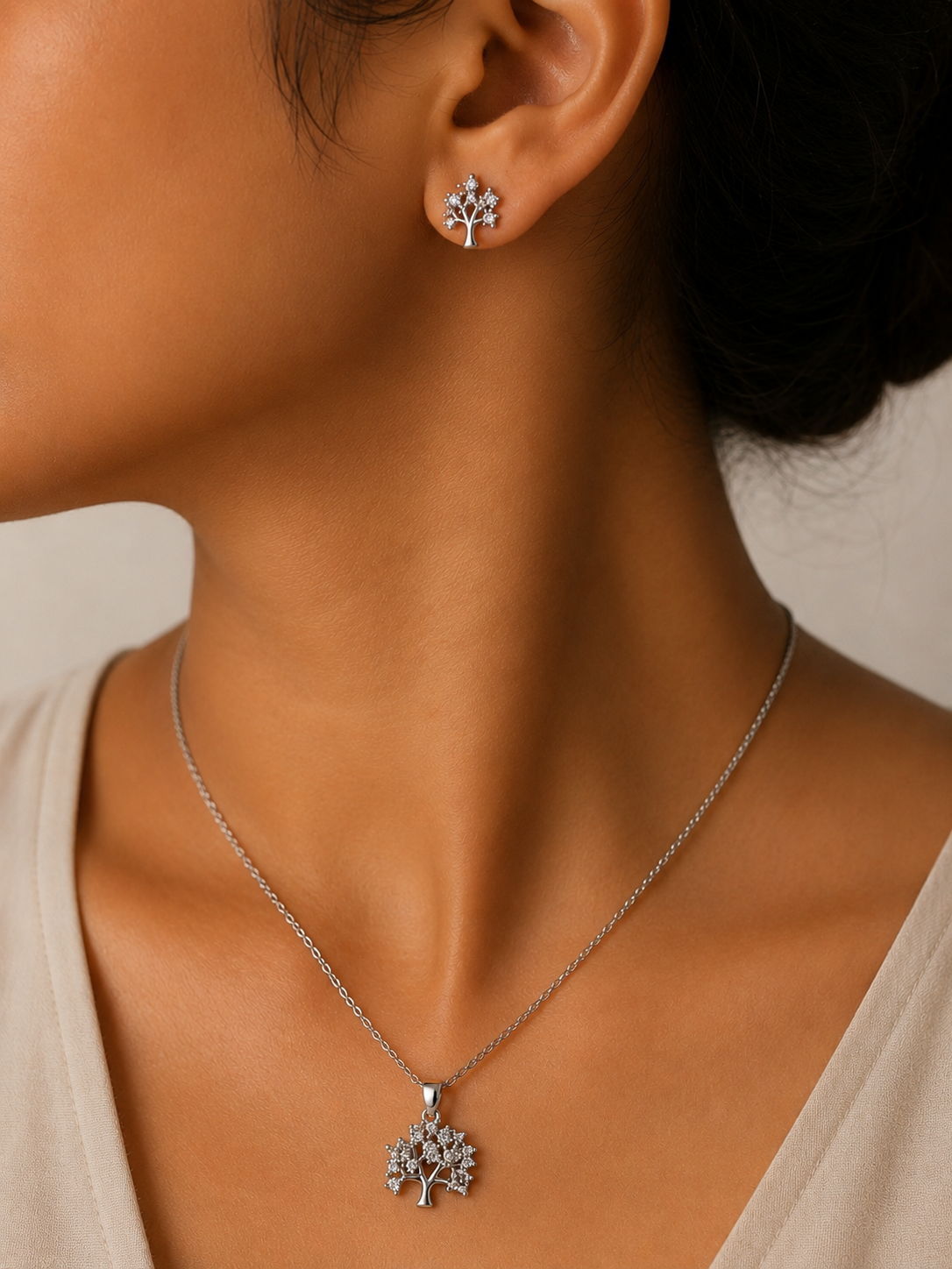 Moonlit Tree Pendant Set
