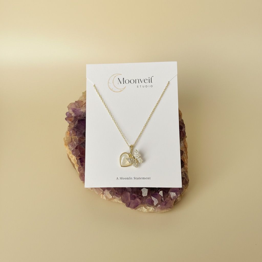 Butterfly on Heart Pendant